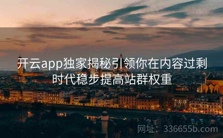 开云app独家揭秘引领你在内容过剩时代稳步提高站群权重