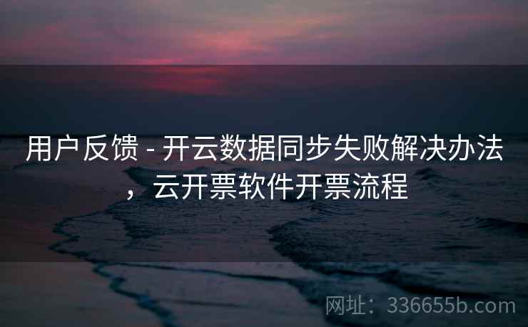 用户反馈 - 开云数据同步失败解决办法，云开票软件开票流程