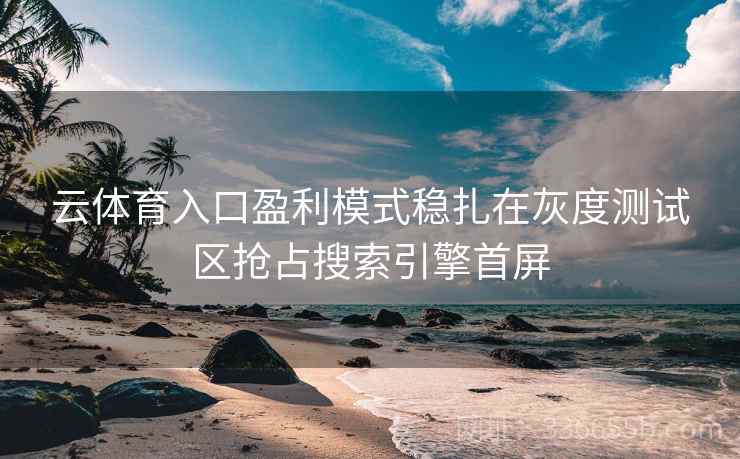 云体育入口盈利模式稳扎在灰度测试区抢占搜索引擎首屏