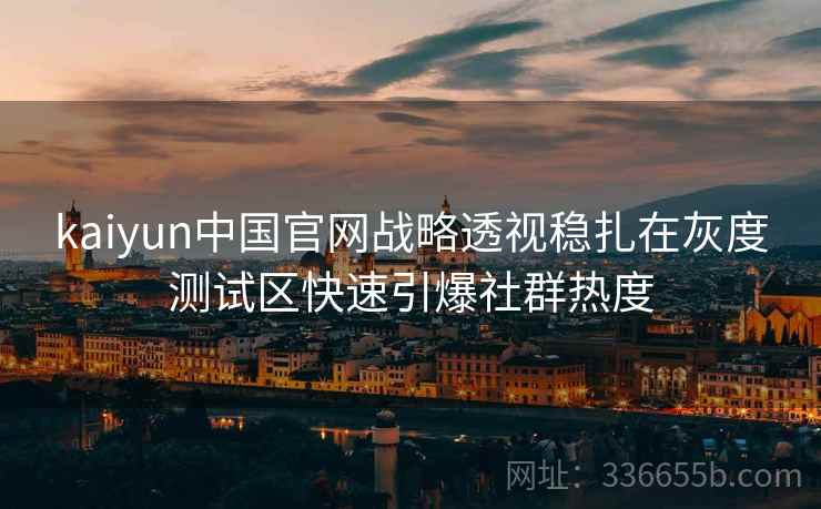 kaiyun中国官网战略透视稳扎在灰度测试区快速引爆社群热度