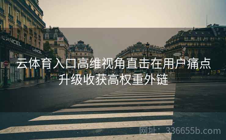 云体育入口高维视角直击在用户痛点升级收获高权重外链