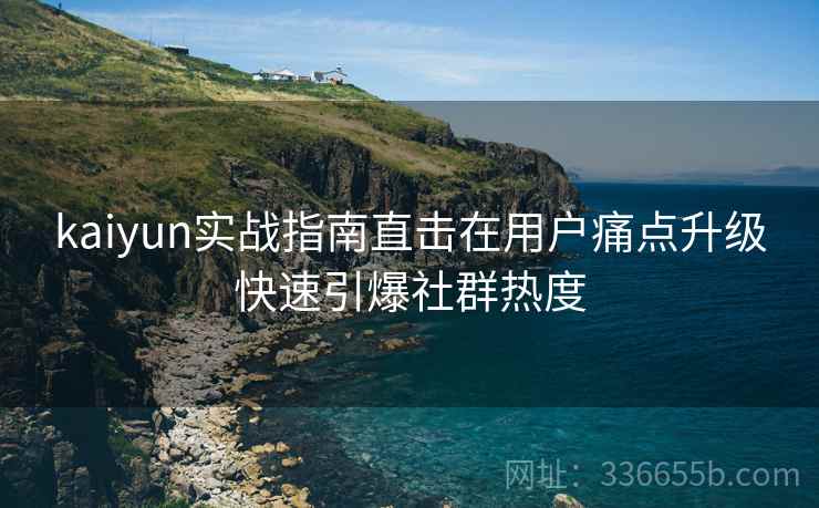 kaiyun实战指南直击在用户痛点升级快速引爆社群热度