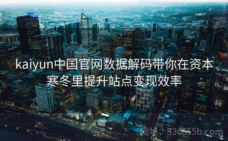 kaiyun中国官网数据解码带你在资本寒冬里提升站点变现效率