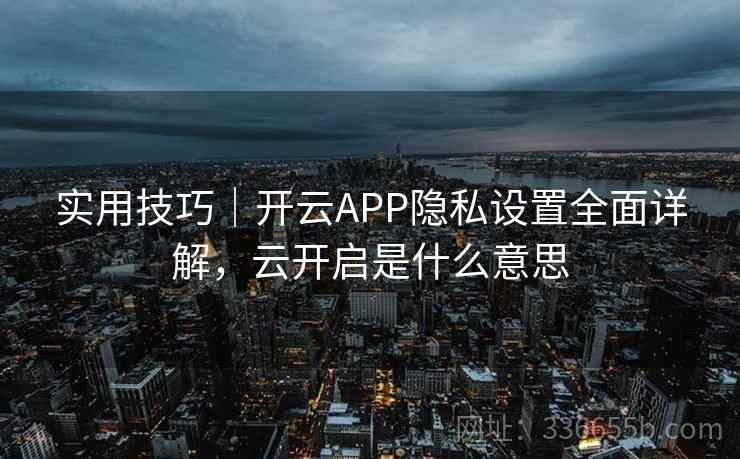 实用技巧｜开云APP隐私设置全面详解，云开启是什么意思